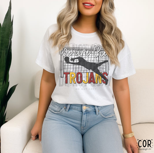 We Are The Trojans Red And Yellow Soccer