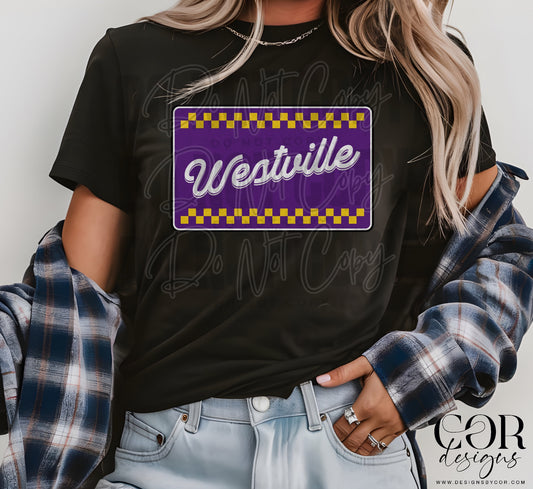 Westville Purple And Yellow Checkered