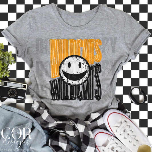 Wildcats smiley (orange/black)