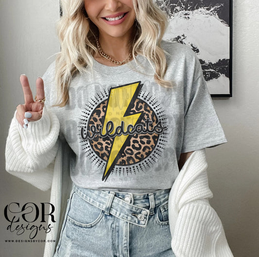 Wildcats Yellow Bolt Leopard