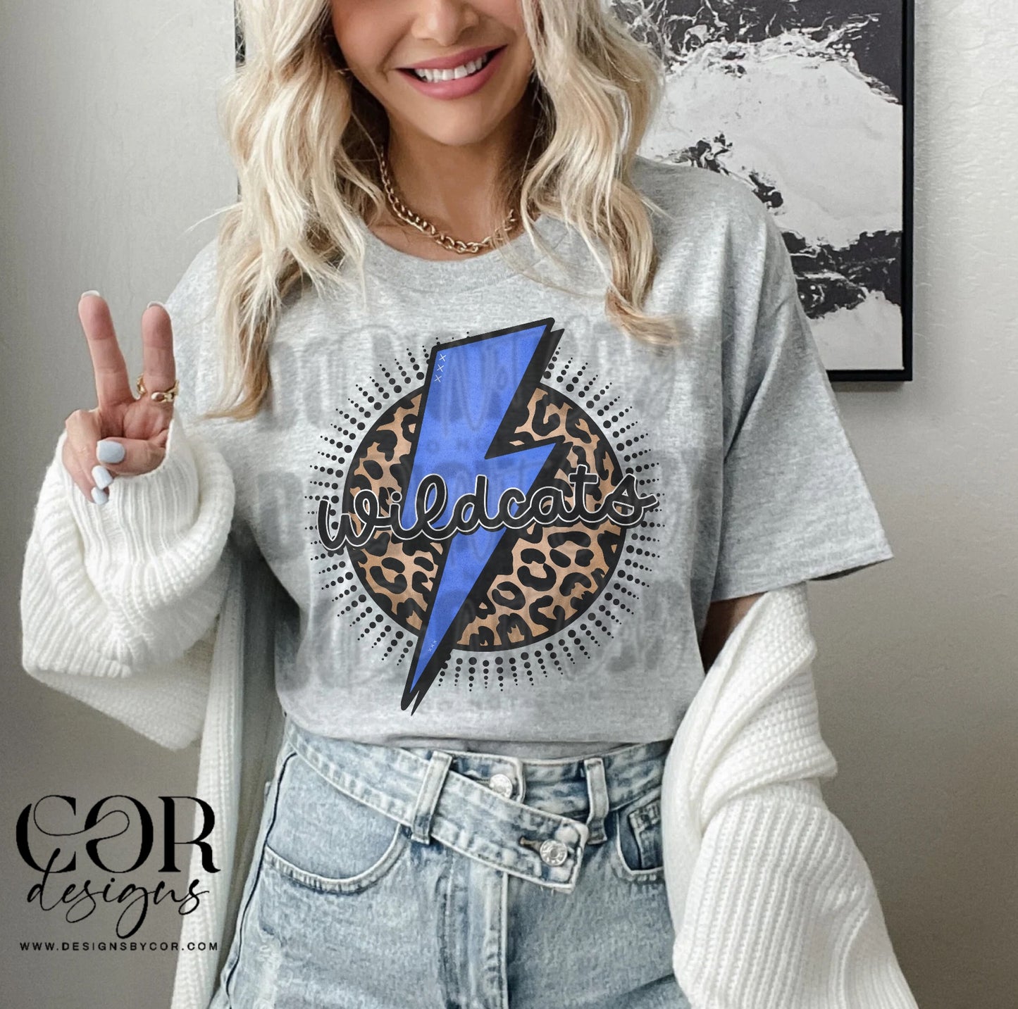 Wildcats Blue Bolt Leopard