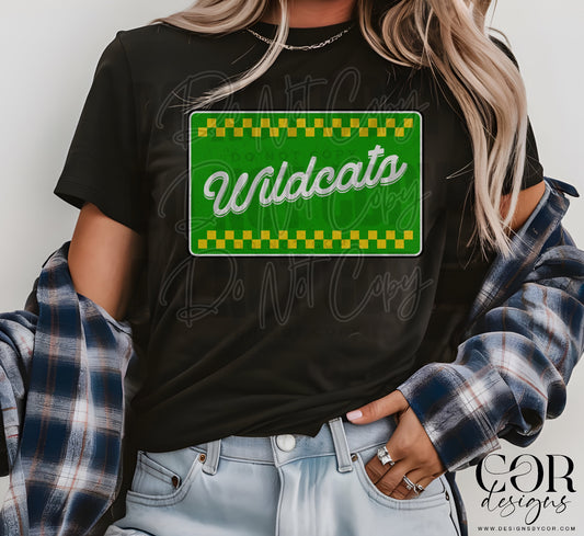 Wildcats Green And Yellow Background