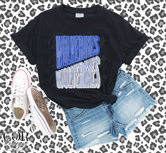 Wolverines Blue And White Letters