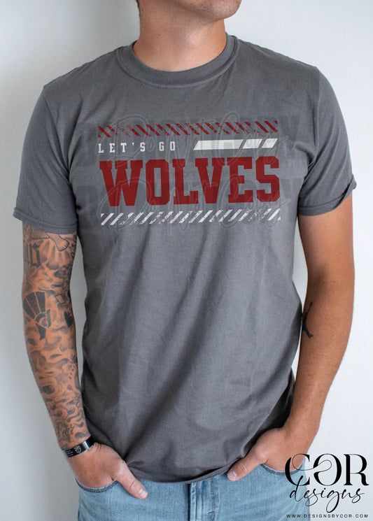 Lets Go Wolves Red