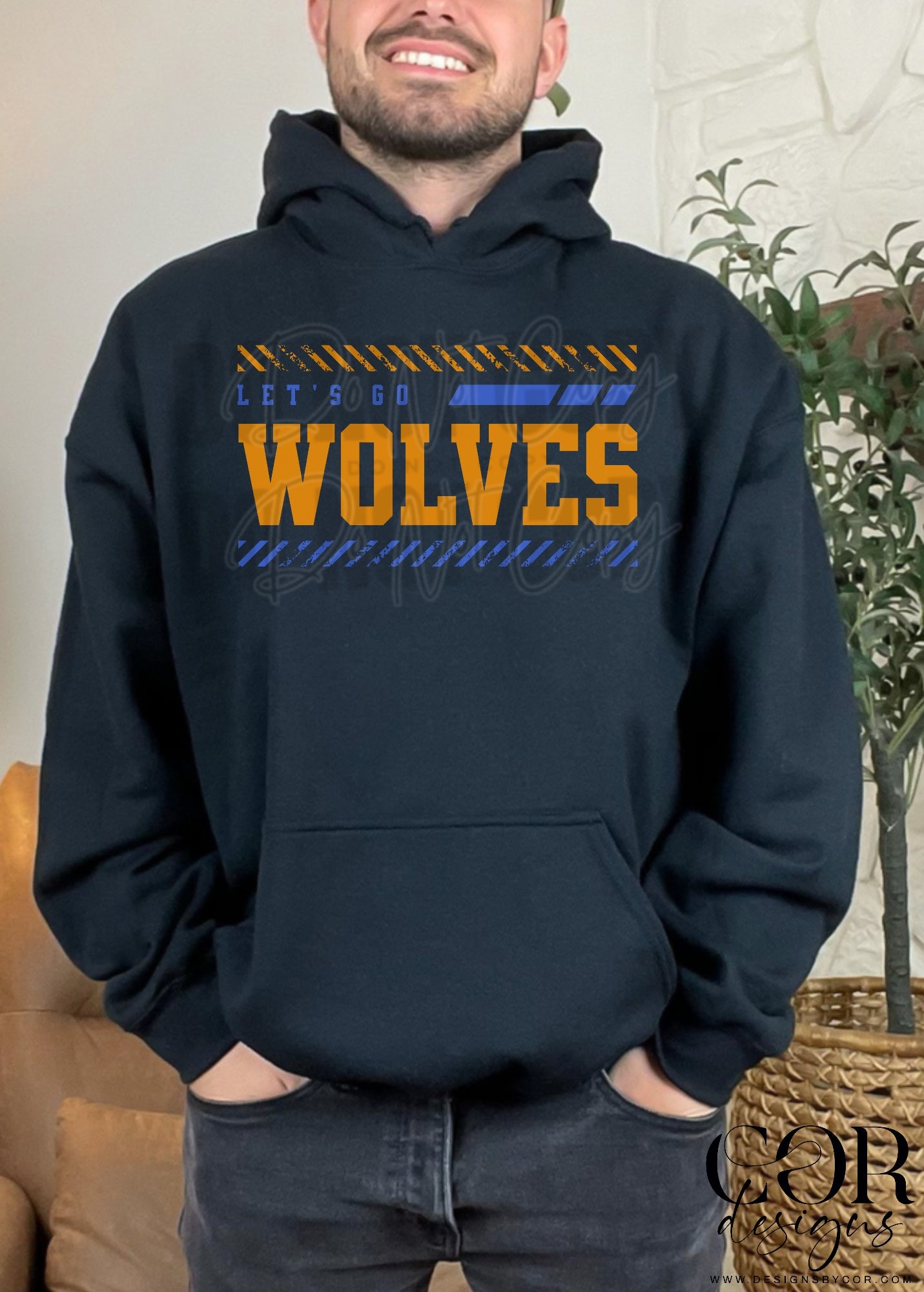 Lets Go Wolves Blue And Yellow