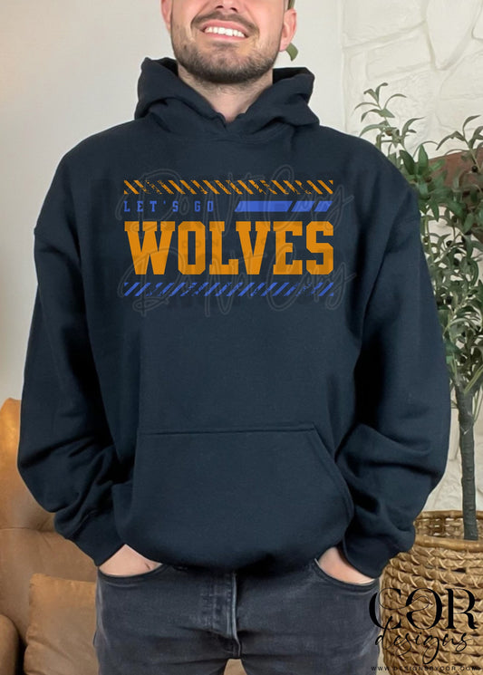 Lets Go Wolves Blue And Yellow