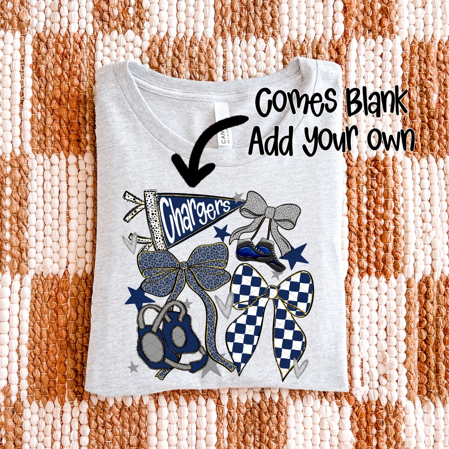 WRESTLING BOWS NAVY BLUE GREY