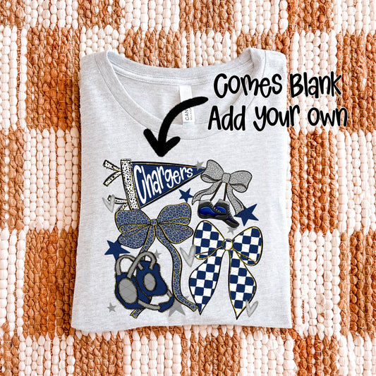 WRESTLING BOWS NAVY BLUE GREY