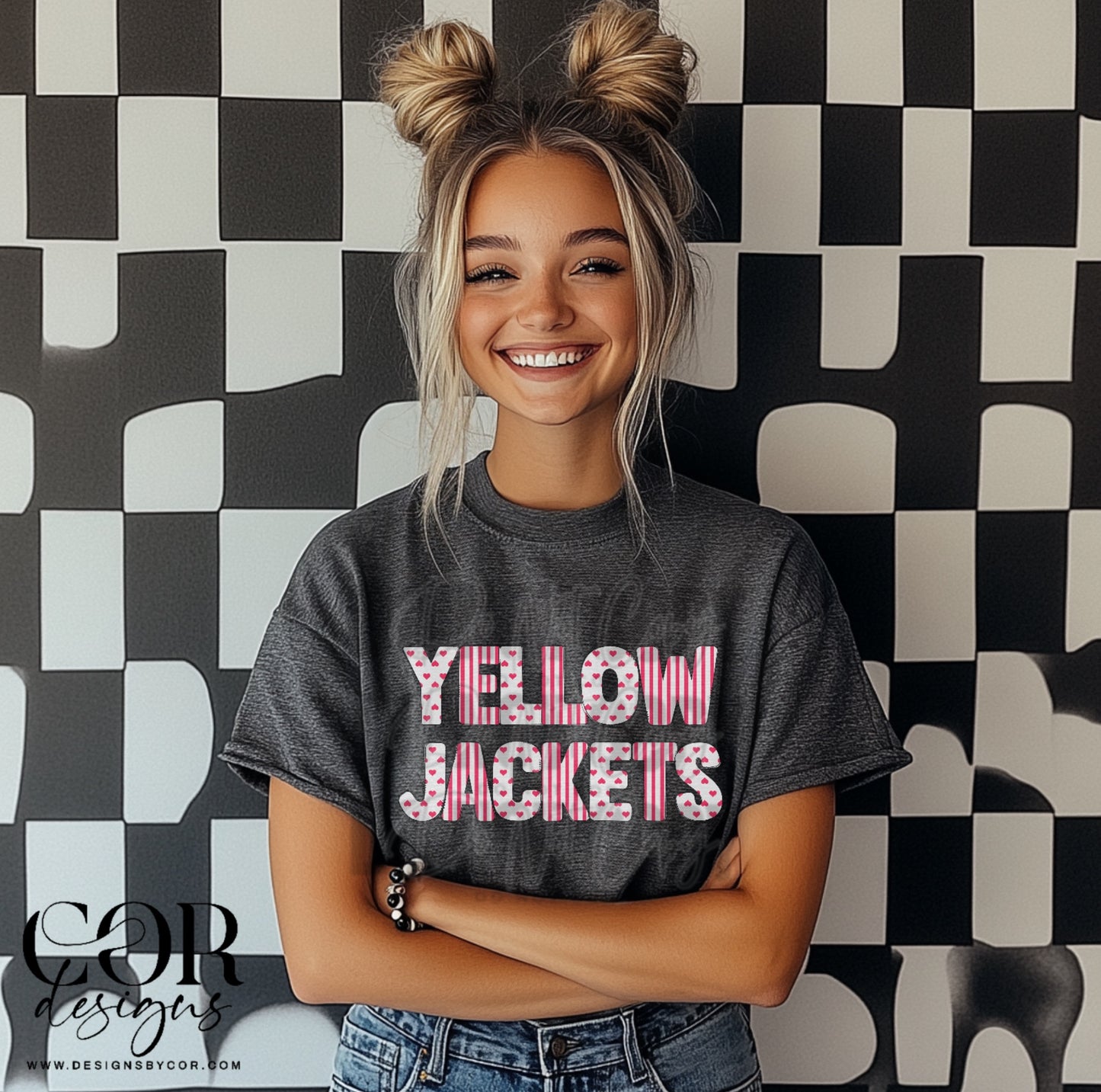 Yellowjackets Heart Letters
