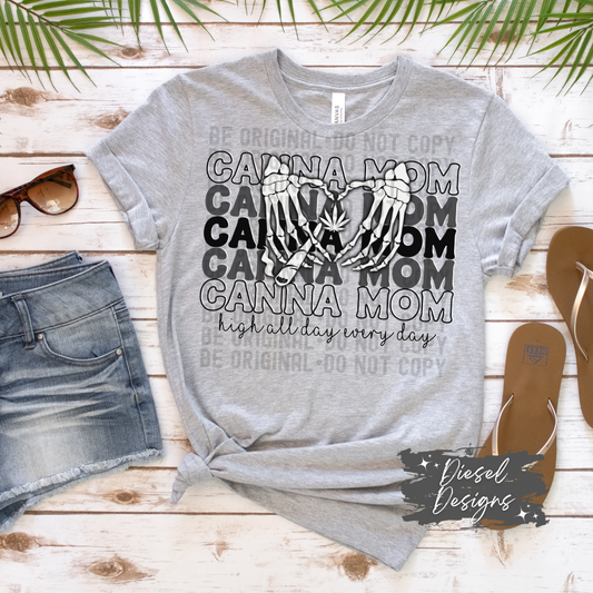 Canna Mom-Gray & Black Design