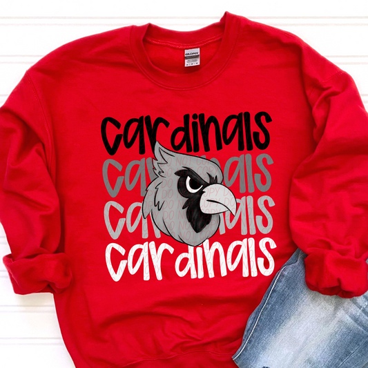 Cardinals Faded Stack