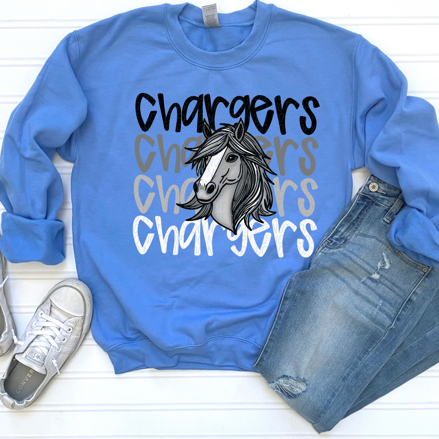 Chargers Faded Stack