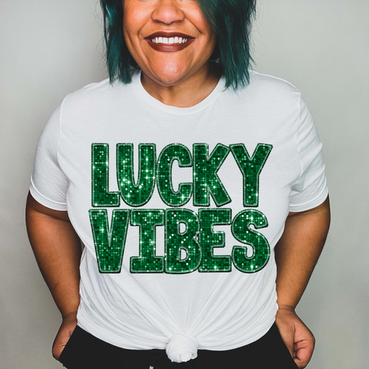 Lucky Vibes Green Glitter