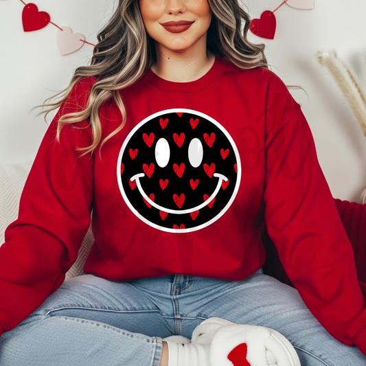 RED & BLACK HEARTS SMILEY