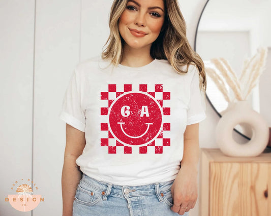 Georgia red white checkered