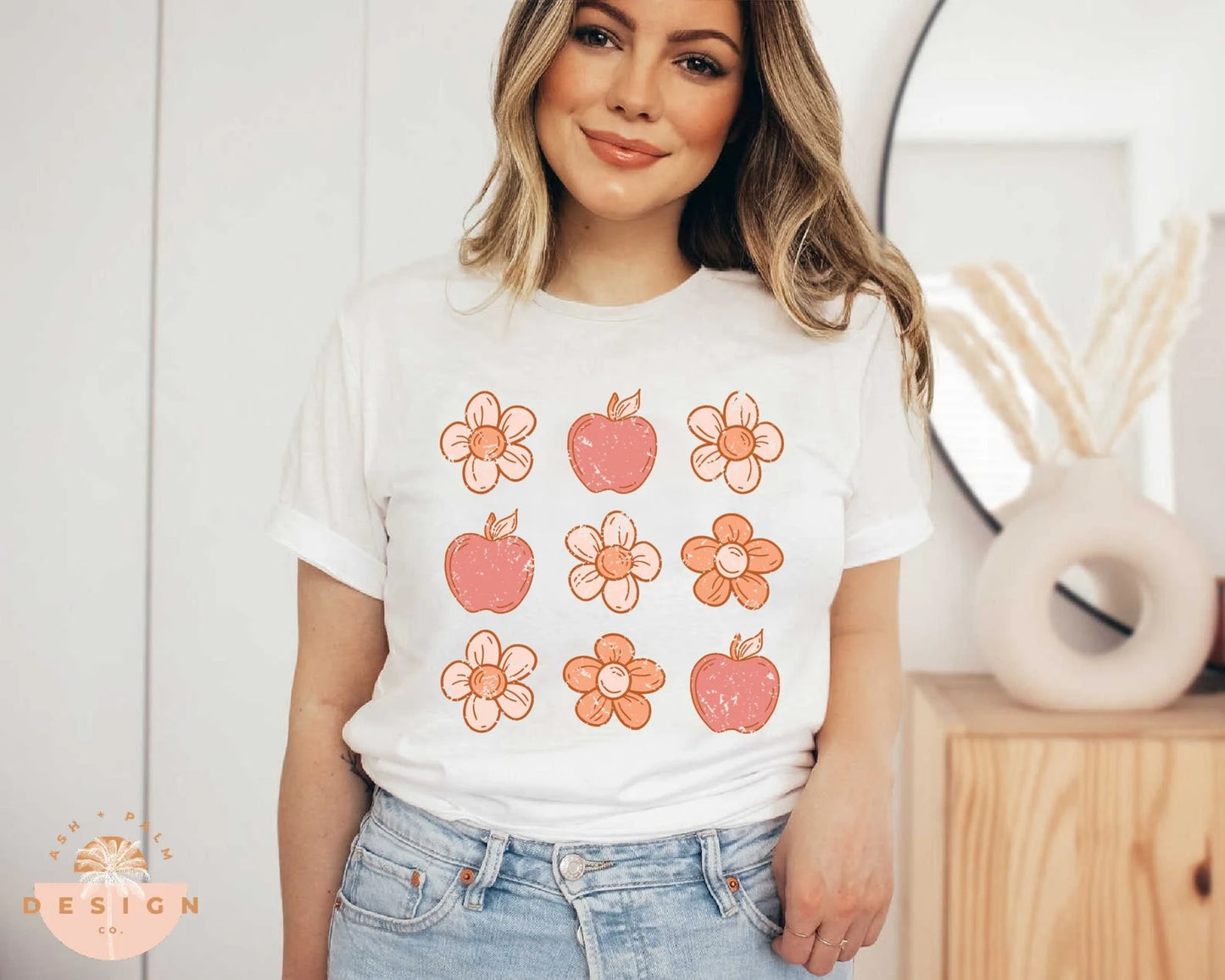 Flowers and apples