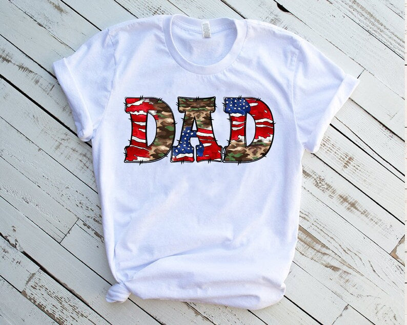 American flag camo dad