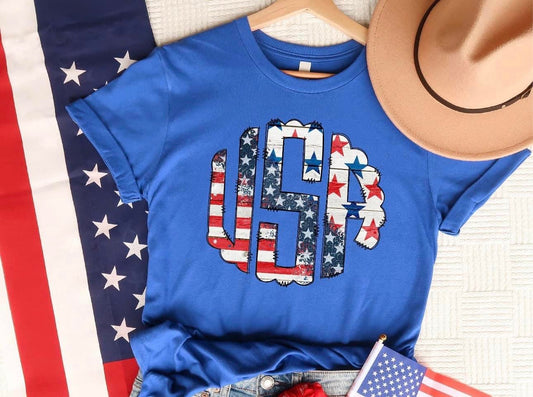 Patriotic Monogram DTF Transfer