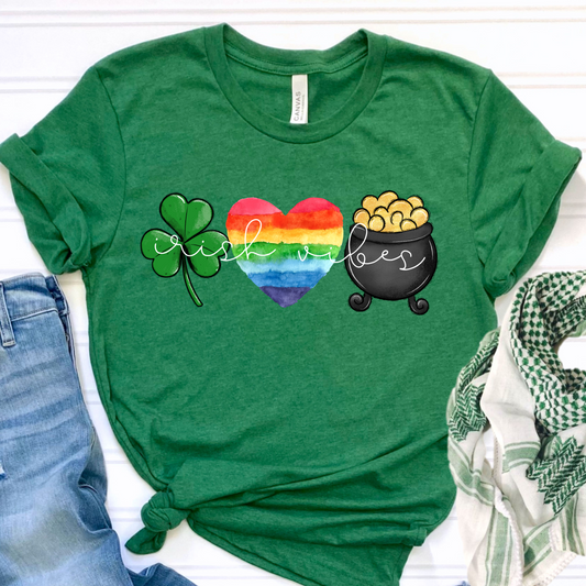 Irish Vibes Shamrock Rainbow Pot Of Gold