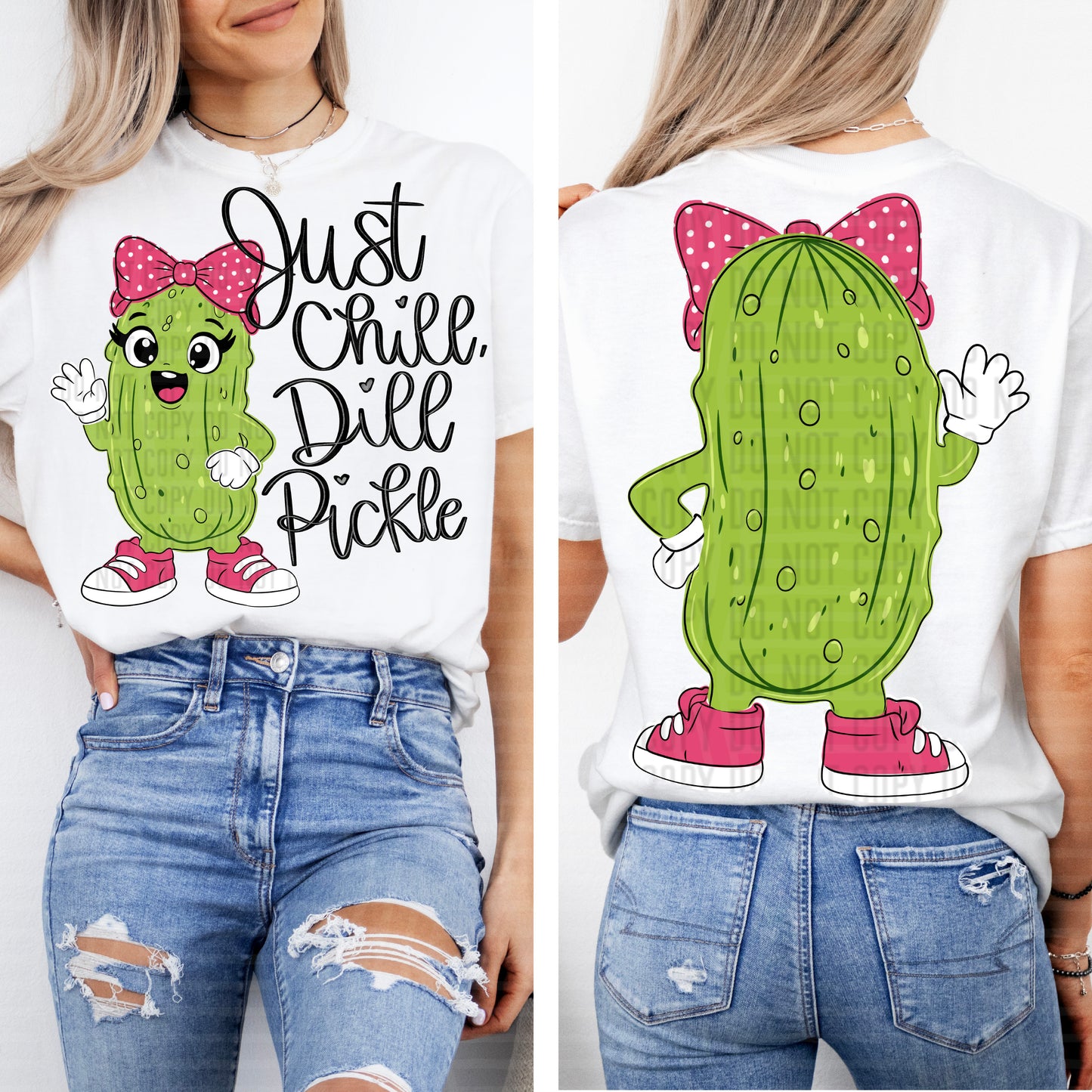Just Chill Dill Pickle Polka Dot Bow - FRONT