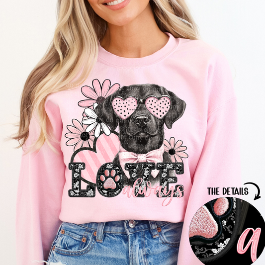 love always black Labrador retriever