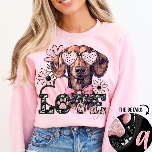 Love Always Red and Brown dachshund