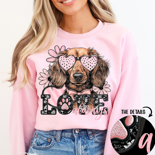 Love Always Red Long Haired dachshund