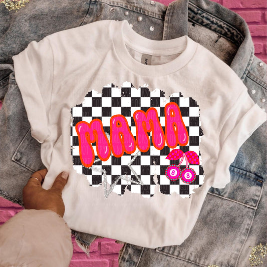 mama checkered collage