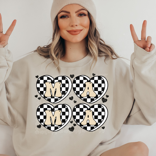 Mama Checkered Heart