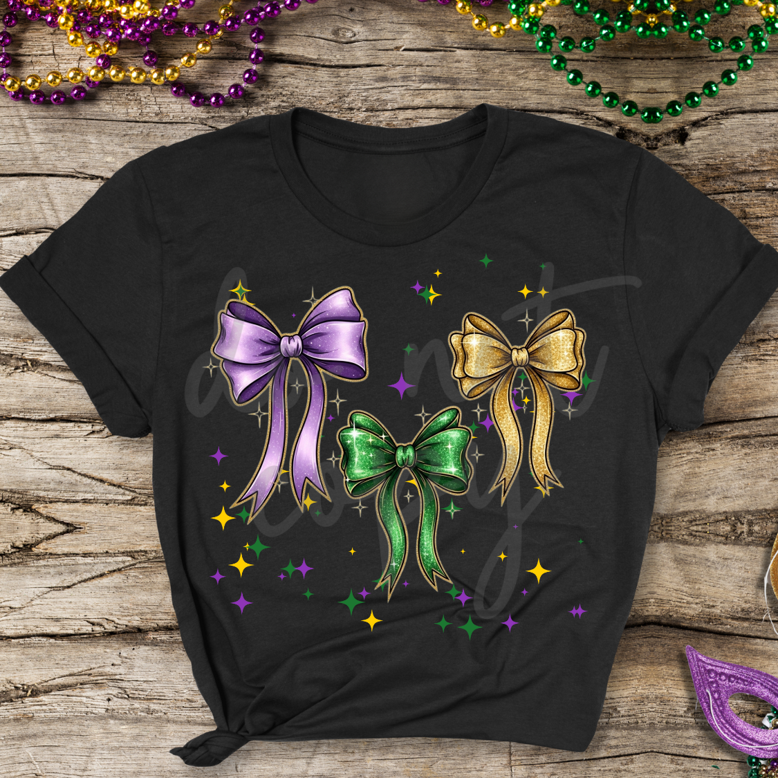 MARDI GRAS BOWS AND STARS