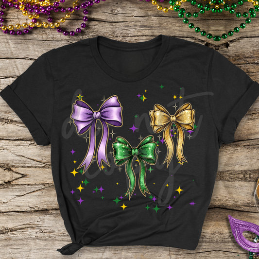 MARDI GRAS BOWS AND STARS