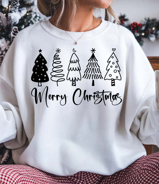 Merry Christmas Boho Black Christmas Trees