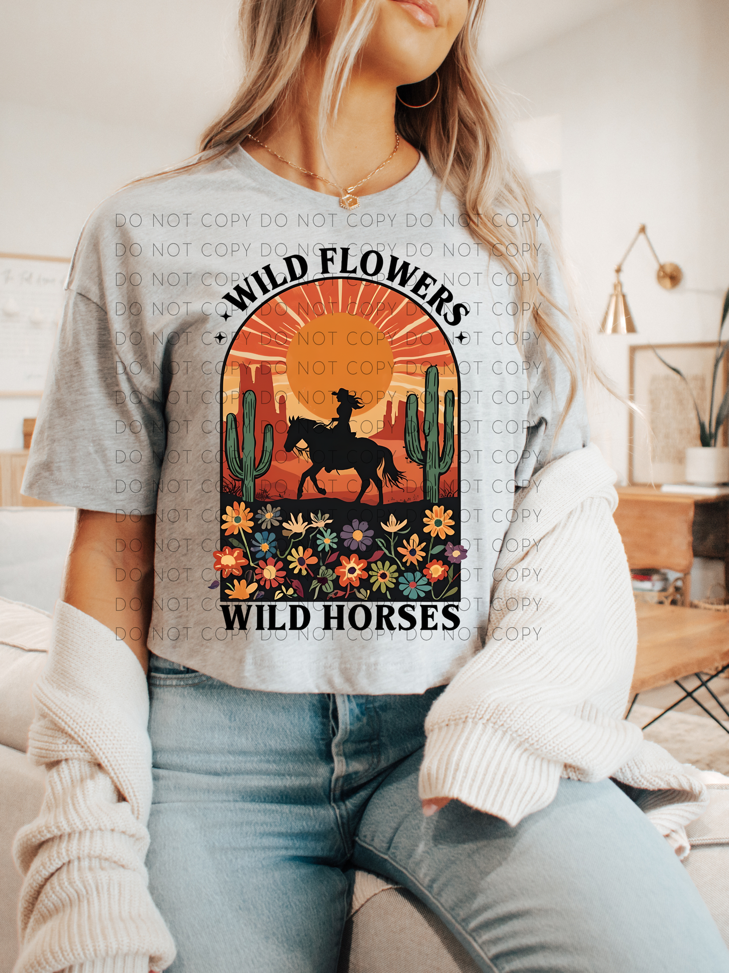 Wild flowers wild horses