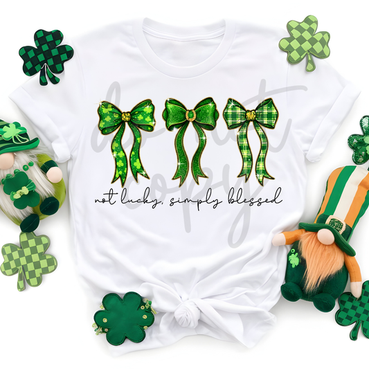 NOT LUCKY, SIMPLY BLESSED BOWS ST. PATRICK'S DAY
