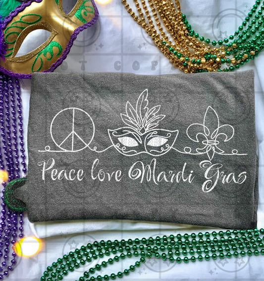 PEACE LOVE MARDI GRAS
