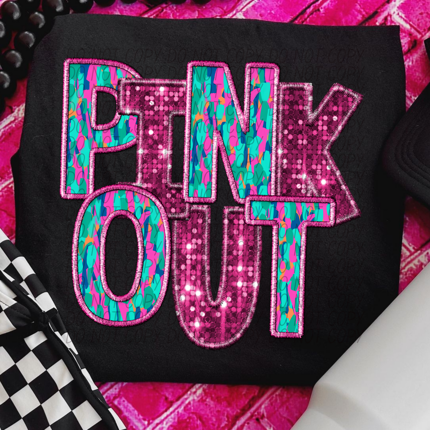 Pink Out Blue And Pink Glitter