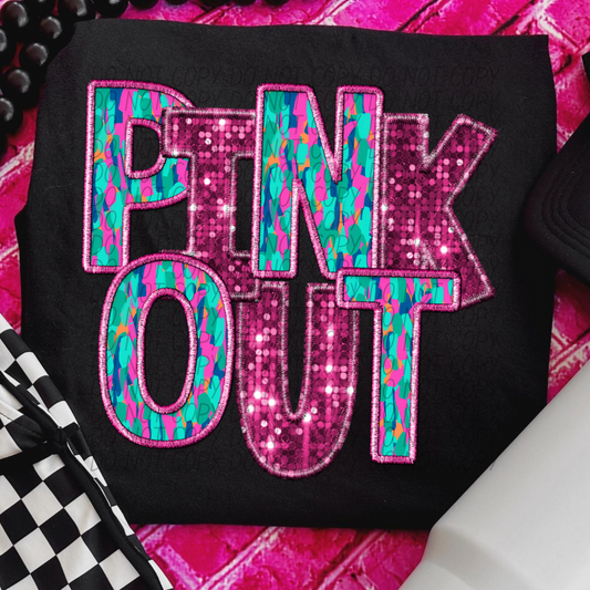 Pink Out Blue And Pink Glitter