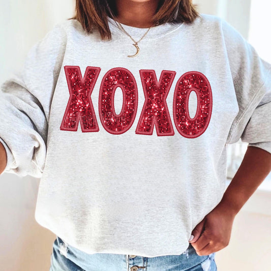 XOXO Red Faux Sequin- DTF Transfer