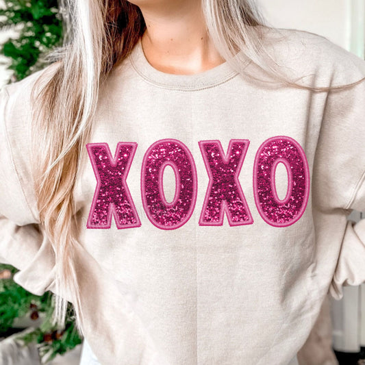 XOXO Faux Pink Sequin - DTF Transfer