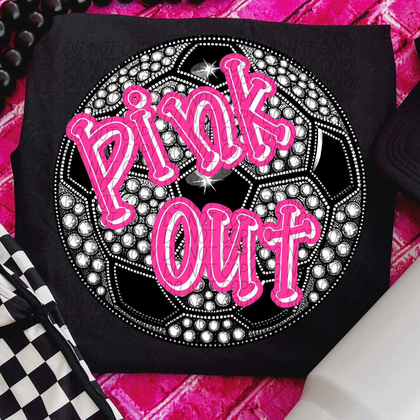 Soccer Ball Pink Out Sequined