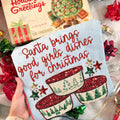 Santa Brings Good Girls Dishes for Christmas - Sequins CHEST