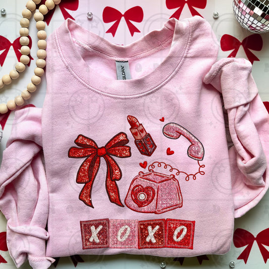 XOXO VDAY FAUX EMB