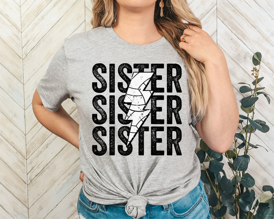 Sister Repeat Volleyball Lightning Bolt