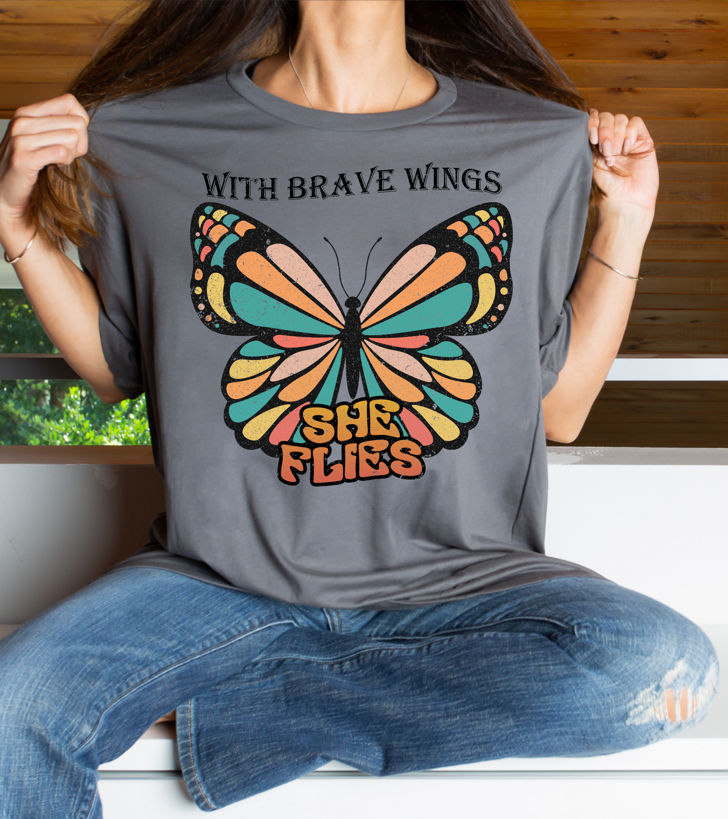 With Brave Wings She Flies Butterfly