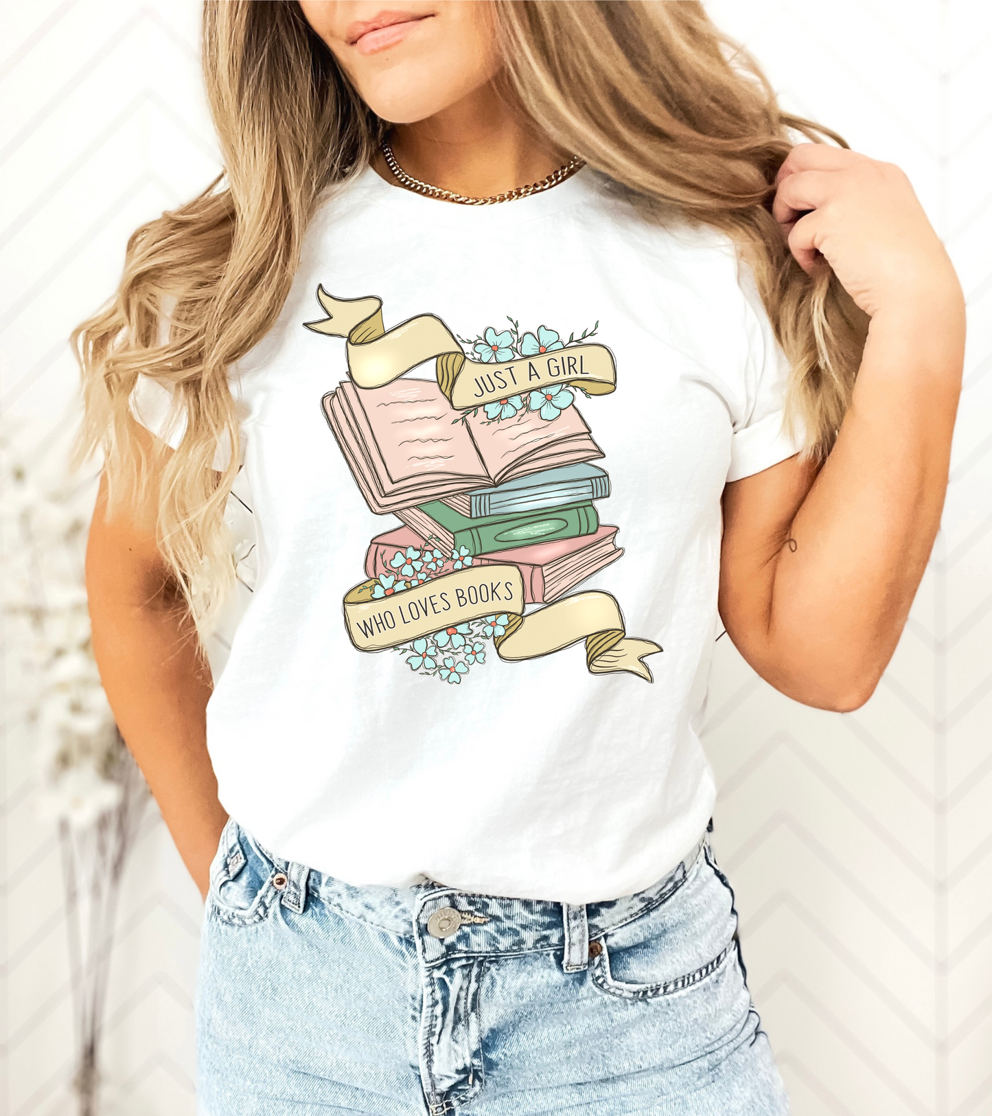 Just a Girl Who Loves Books - DTF Transfer