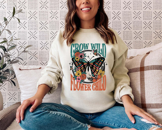 Butterfly Grow Wild Flower Child