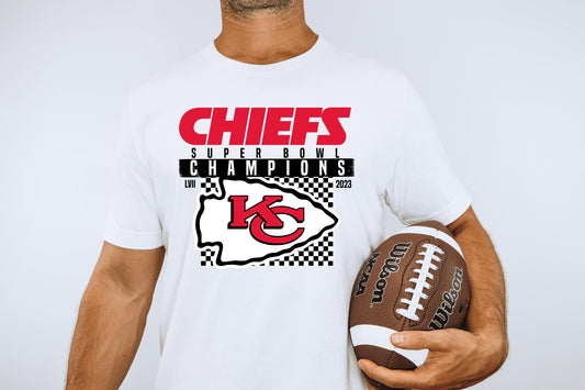Checkered Chiefs Super Bowl Champions DTF Transfer