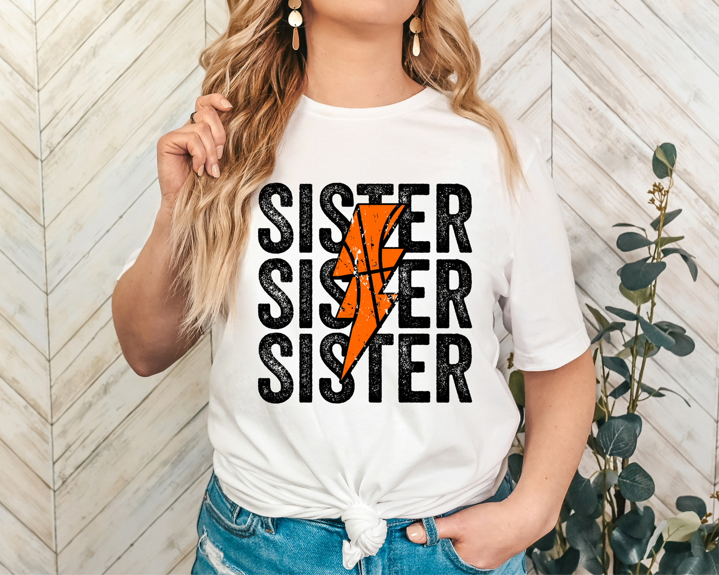 Sister Repeat Basketball Lightning Bolt
