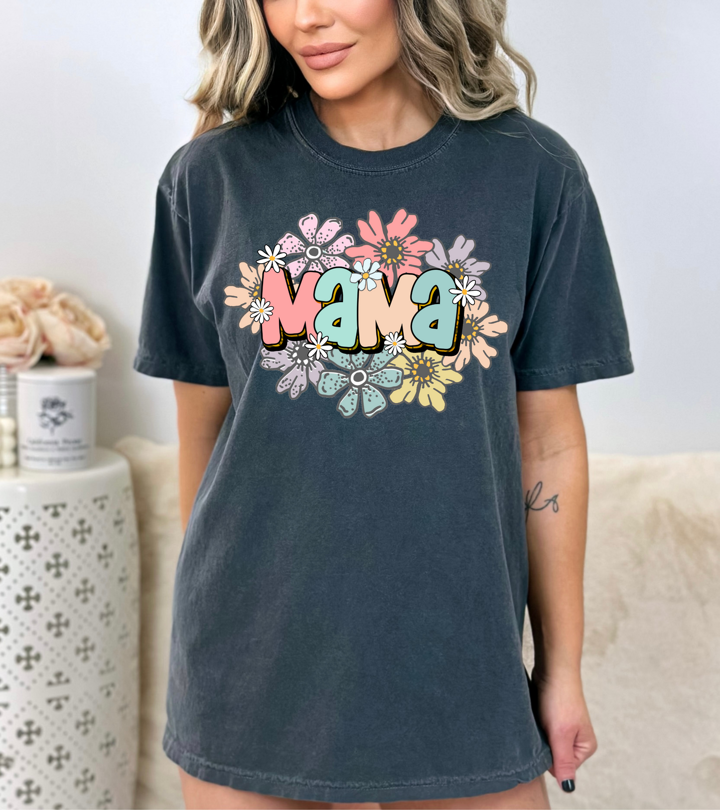 Mama Pastel Floral Flowers - DTF Transfer