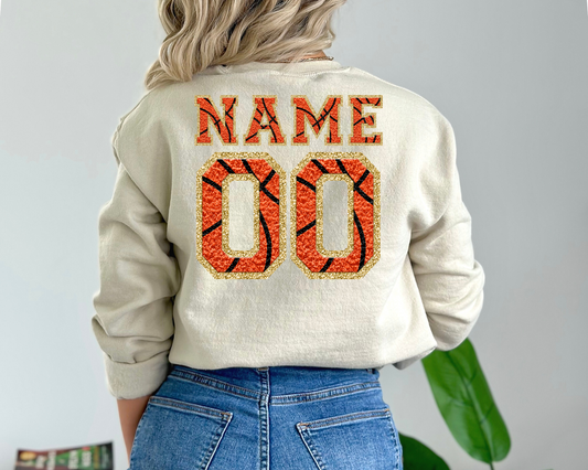 Gold Chenille Football Name & Number